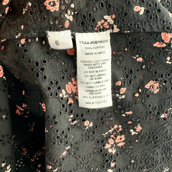 Ulla Johnson Siarah Blouse - Black Floral - Picture 6 of 7